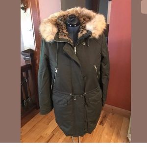 Zara Winter Coat Jacket Parka Hooded New Small